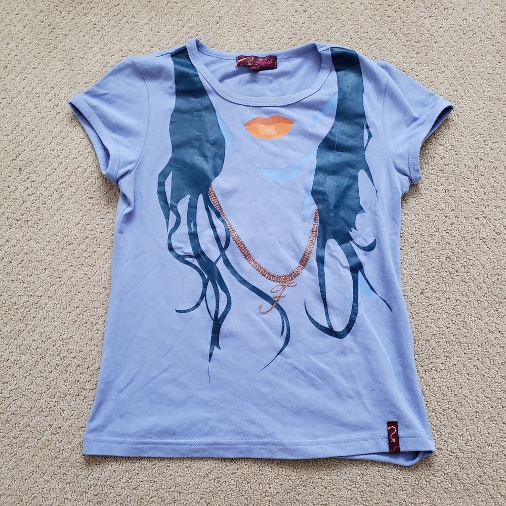Blue graphic tee S